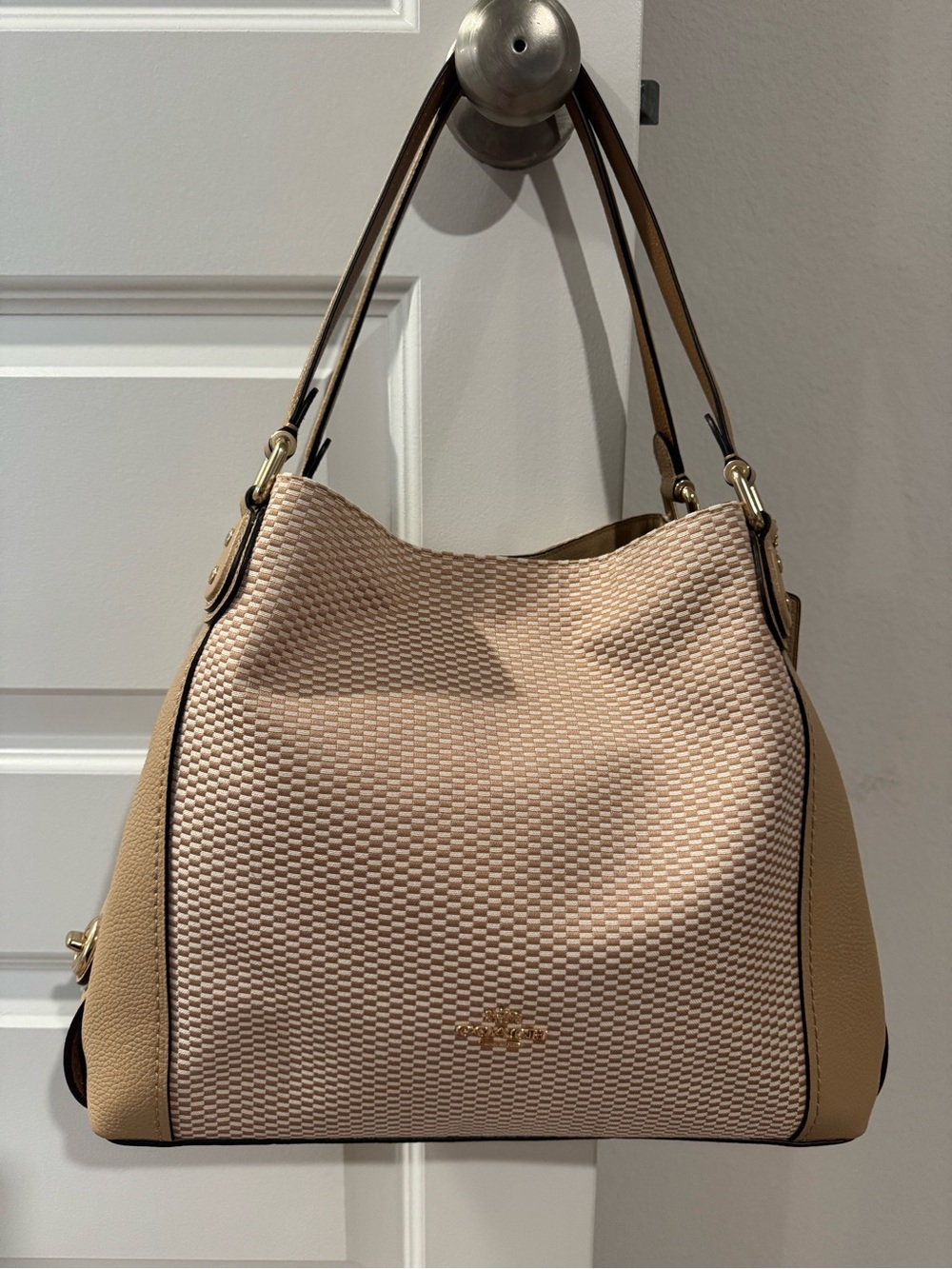 Coach Legacy Jacquard Canvas Edie 31 Shoulder Bag - Beechwood Gold